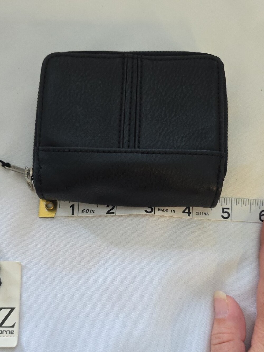 Vintage Liz Claiborne Leather Black Compact Zip Wallet New Old Stock With Tags - Picture 10 of 11